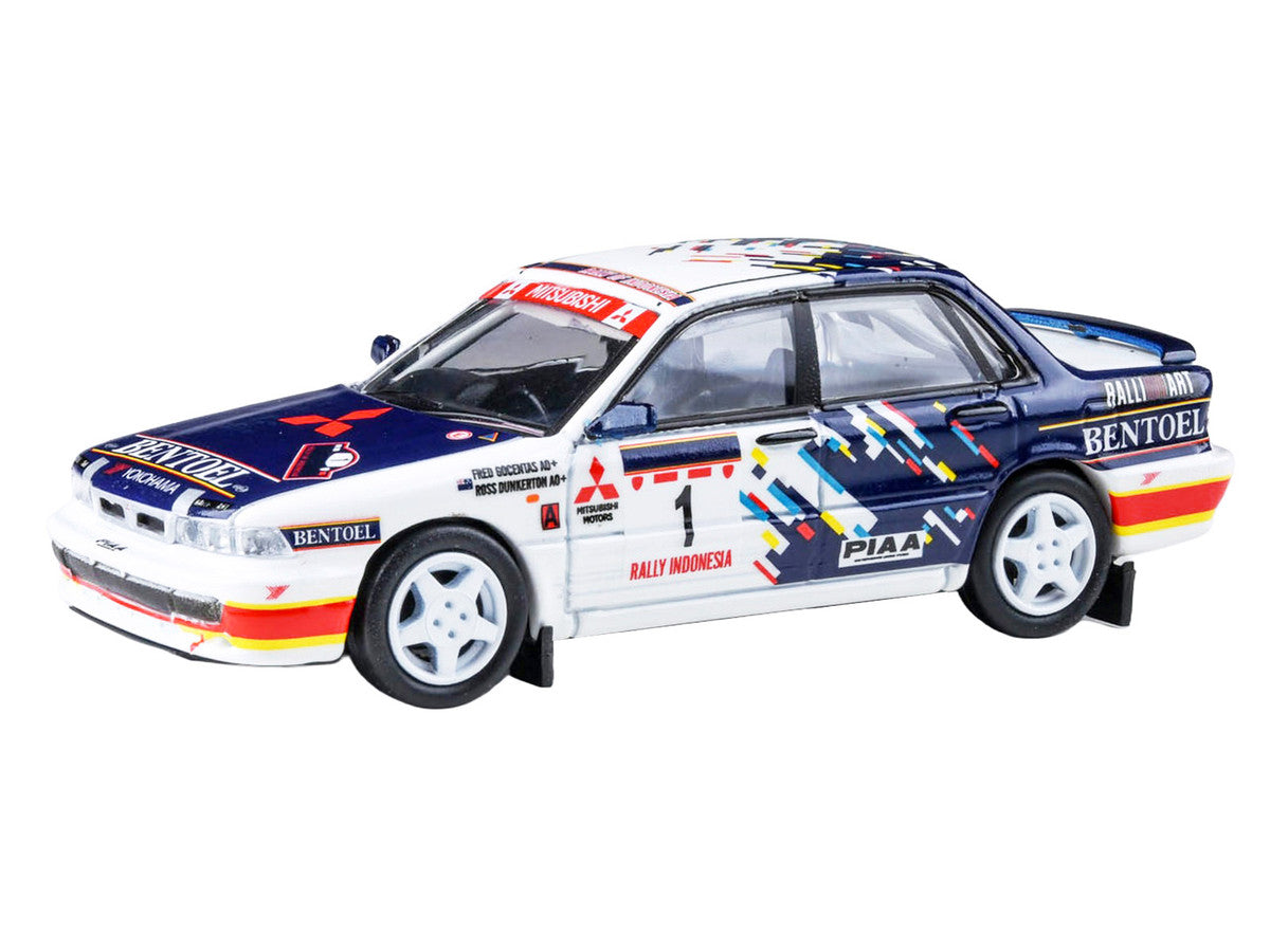 Mitsubishi Galant VR-4 RHD (Right Hand Drive) #1 Ross Dunkerton - Fred Gocentas "Rally Indonesia" (1993) 1/64 Diecast Model Car by Paragon Models by Paragon