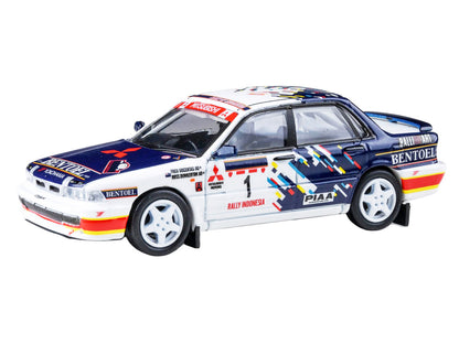 Mitsubishi Galant VR-4 RHD (Right Hand Drive) #1 Ross Dunkerton - Fred Gocentas "Rally Indonesia" (1993) 1/64 Diecast Model Car by Paragon Models by Paragon