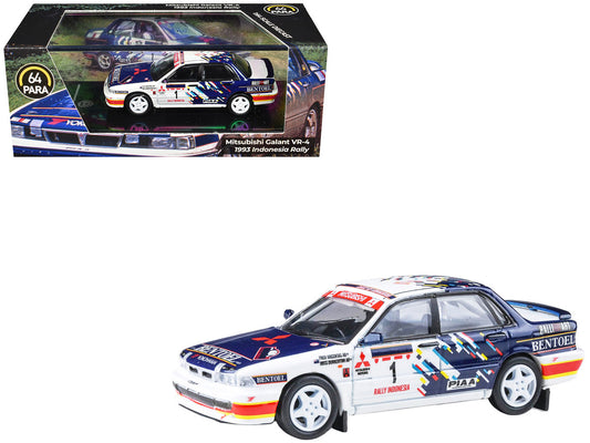 Mitsubishi Galant VR-4 RHD (Right Hand Drive) #1 Ross Dunkerton - Fred Gocentas "Rally Indonesia" (1993) 1/64 Diecast Model Car by Paragon Models by Paragon