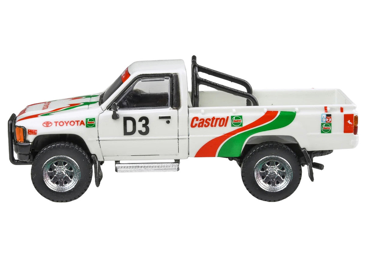 Toyota Hilux Pickup Truck #D3 "Castrol" White with Graphics "Rustenburg 400 Rally" (1995) 1/64 Diecast Model Car by Paragon Models by Paragon