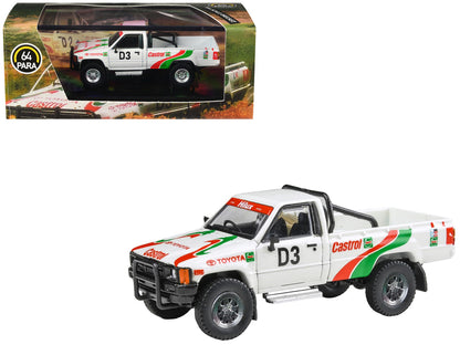 Toyota Hilux Pickup Truck #D3 "Castrol" White with Graphics "Rustenburg 400 Rally" (1995) 1/64 Diecast Model Car by Paragon Models by Paragon