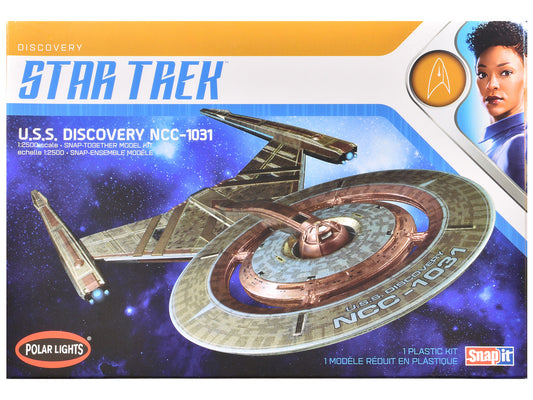 Skill 2 Snap Model Kit U.S.S. Discovery NCC-1031 Spacecraft "Star Trek: Discovery" (2017-2024) TV Series 1/2500 Scale Model by Polar Lights by Polar Lights