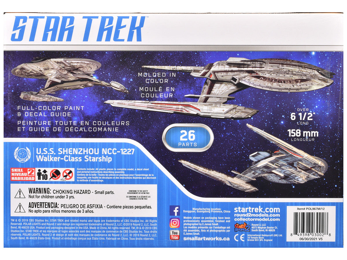 Skill 2 Snap Model Kit U.S.S. Shenzhou NCC-1227 Spacecraft "Star Trek: Discovery" (2017-2024) TV Series 1/2500 Scale Model by Polar Lights by Polar Lights