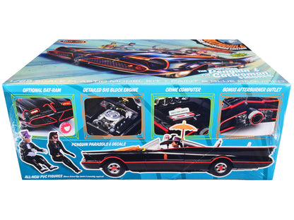 Skill 2 Model Kit 1966 Batmobile "Bad Guy Getaway Edition" with Penguin and Catwoman Figures "Batman" (1966-1968) TV Series 1/25 Scale Model by Polar Lights by Polar Lights