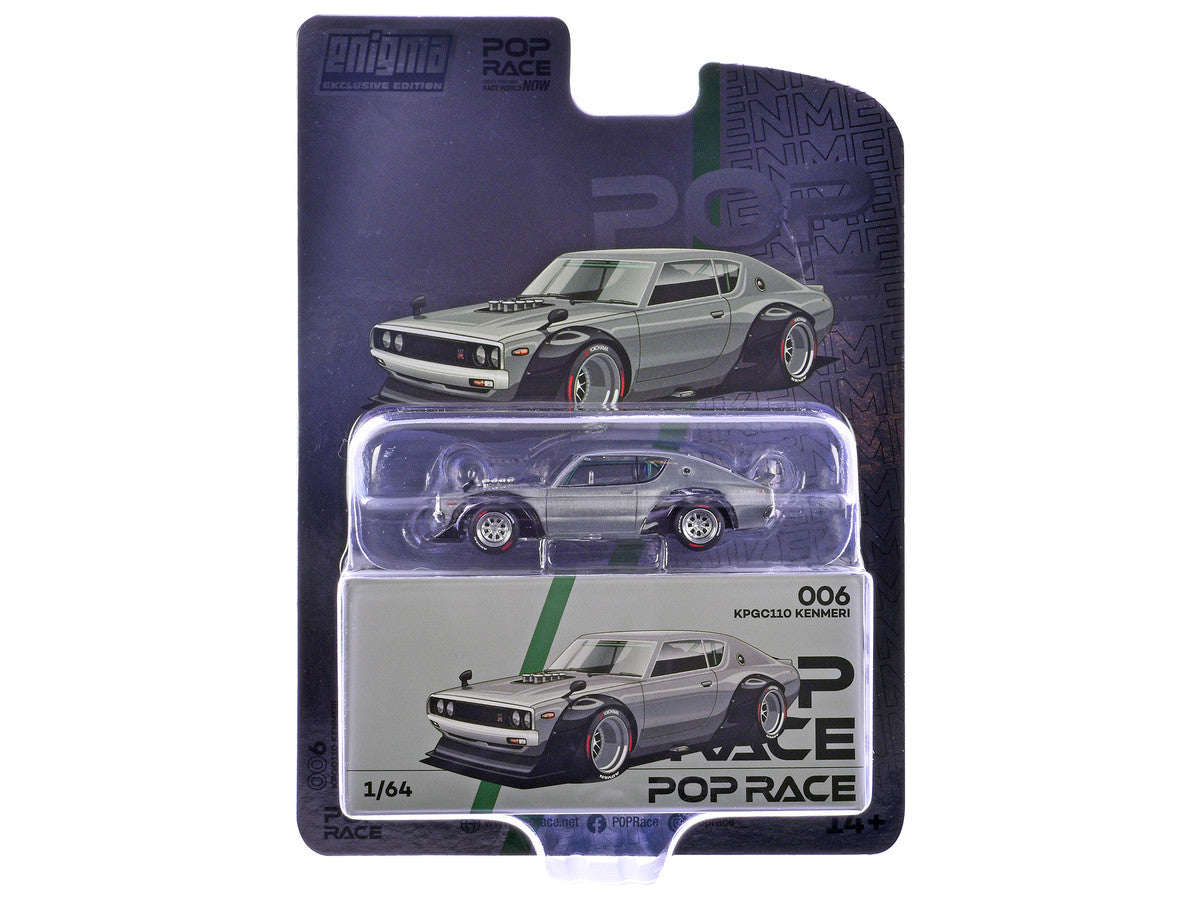 Skyline KPGC110 "Kenmeri" RHD (Right Hand Drive) Raw Metal "Enigma Exclusive Edition" 1/64 Diecast Model Car by Pop Race by Pop Race