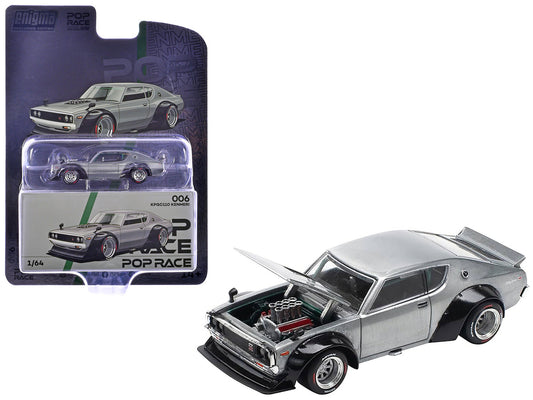 Skyline KPGC110 "Kenmeri" RHD (Right Hand Drive) Raw Metal "Enigma Exclusive Edition" 1/64 Diecast Model Car by Pop Race by Pop Race