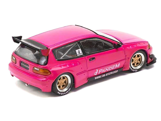 Pandem Civic EG6 RHD (Right Hand Drive) Pink "Enigma Exclusive Edition" 1/64 Diecast Model Car by Pop Race by Pop Race