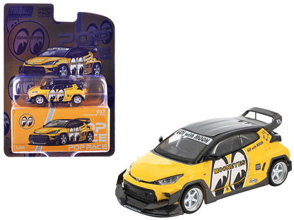 Pandem GR Yaris RHD (Right Hand Drive) "MoonEyes" Yellow with Black Top and Graphics "Enigma Exclusive Edition 1/64 Die Cast Model Car by Pop Race-0