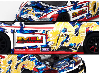 Audi R8 LMS "Evisu Racing X Works" White with Graphics 1/64 Diecast Model Car by Pop Race by Pop Race