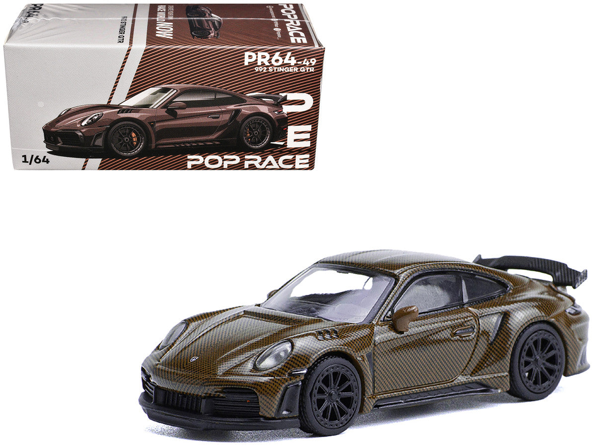 992 Stinger GTR Brown Carbon 1/64 Diecast Model Car by Pop Race by Pop Race