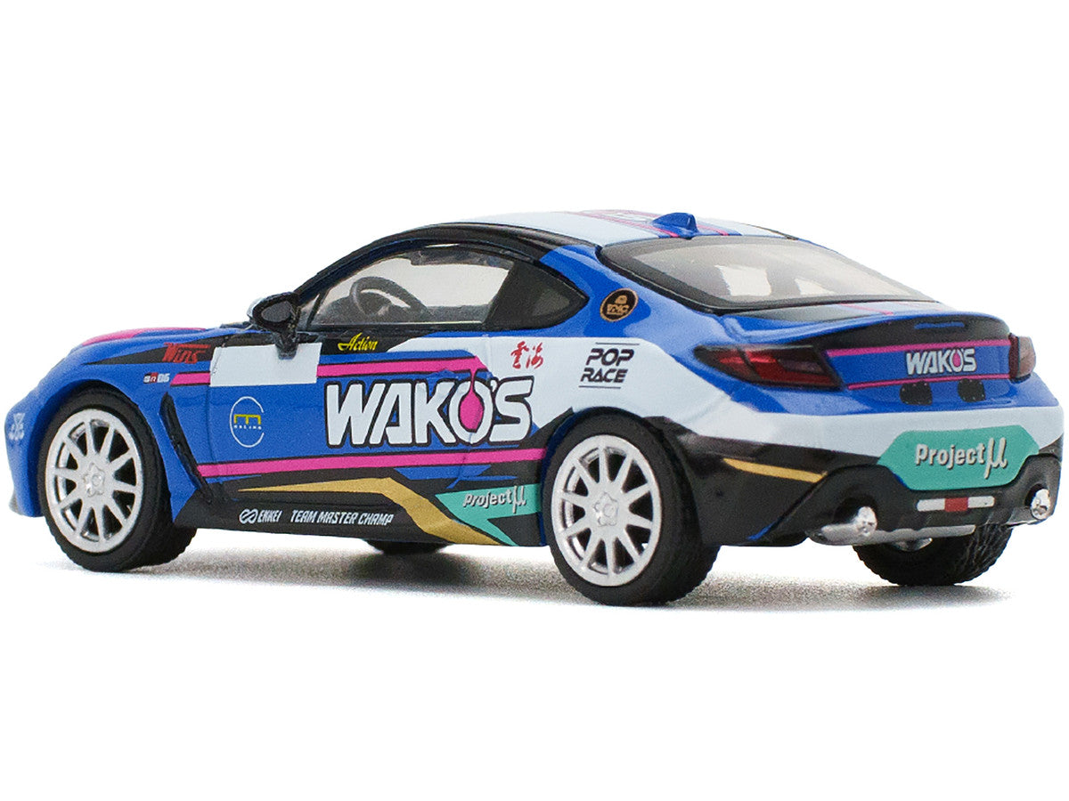 Toyota GR86 "Wako's" Blue with Graphics 1/64 Diecast Model Car by Pop Race by Pop Race