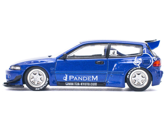 Pandem Civic EG6 RHD (Right Hand Drive) Blue Metallic 1/64 Diecast Model Car by Pop Race by Pop Race
