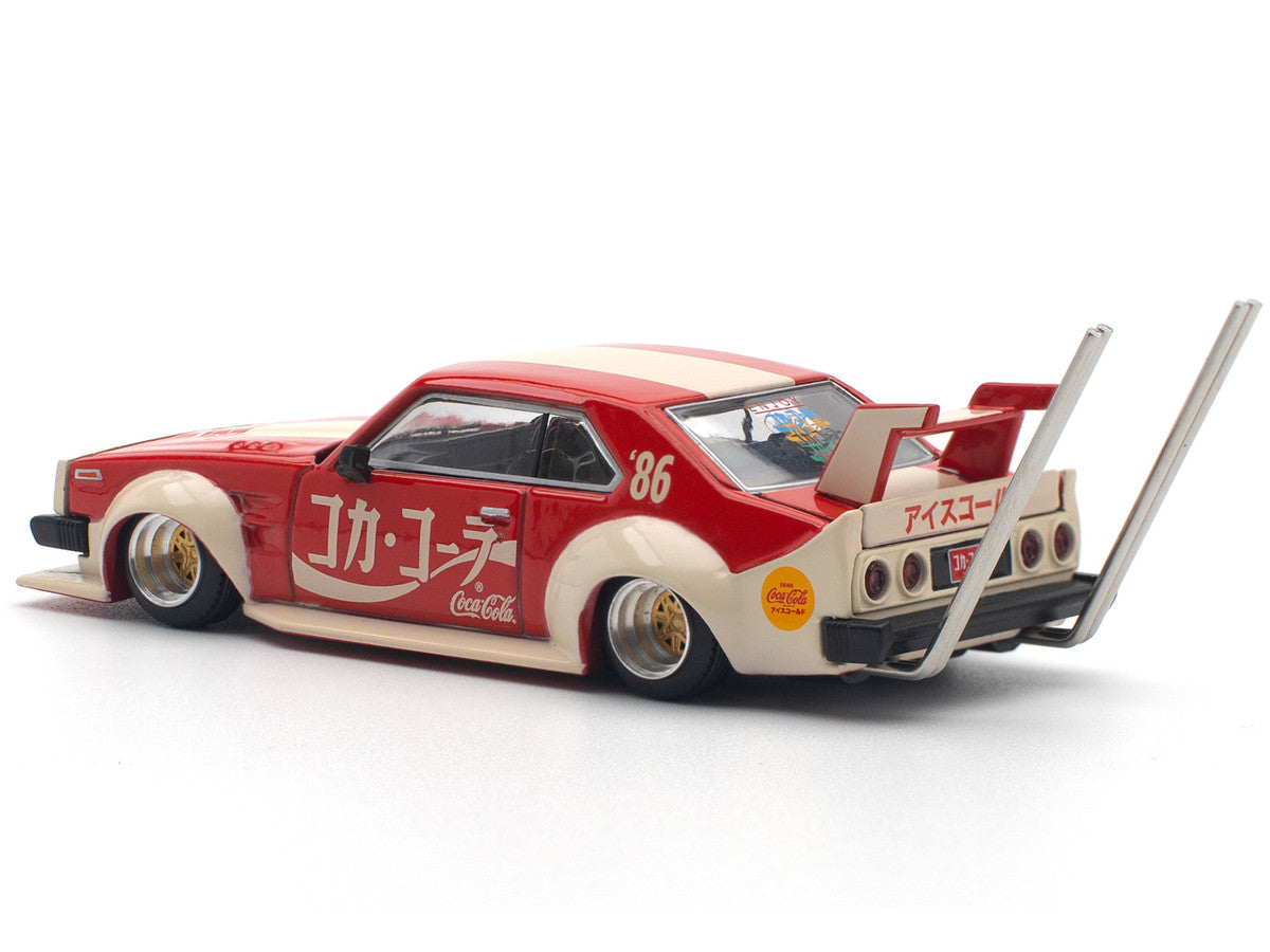 Skyline GT-R V8 Drift "Hakosuka" RHD (Right Hand Drive) "Coca-Cola (Japan)" Red and Cream 1/64 Diecast Model Car by Pop Race by Pop Race