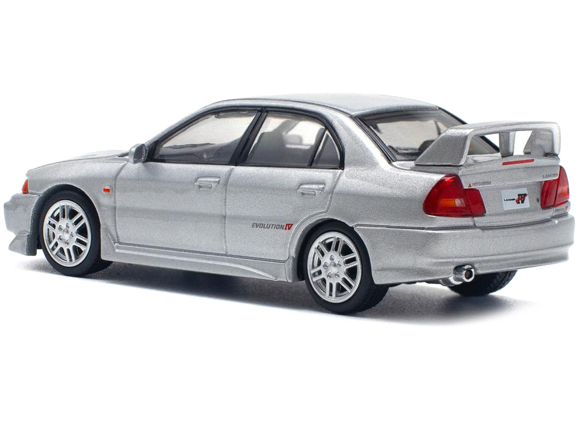 Mitsubishi Lancer Evolution IV RHD (Right Hand Drive) Steel Silver Metallic 1/64 Diecast Model Car by Pop Race by Pop Race