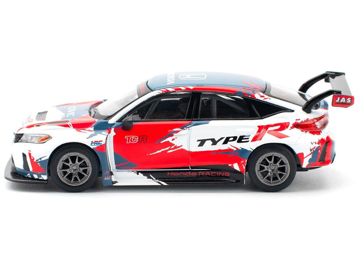 Honda Civic Type R TCR "Presentation" White with Graphics 1/64 Diecast Model Car by Pop Race by Pop Race