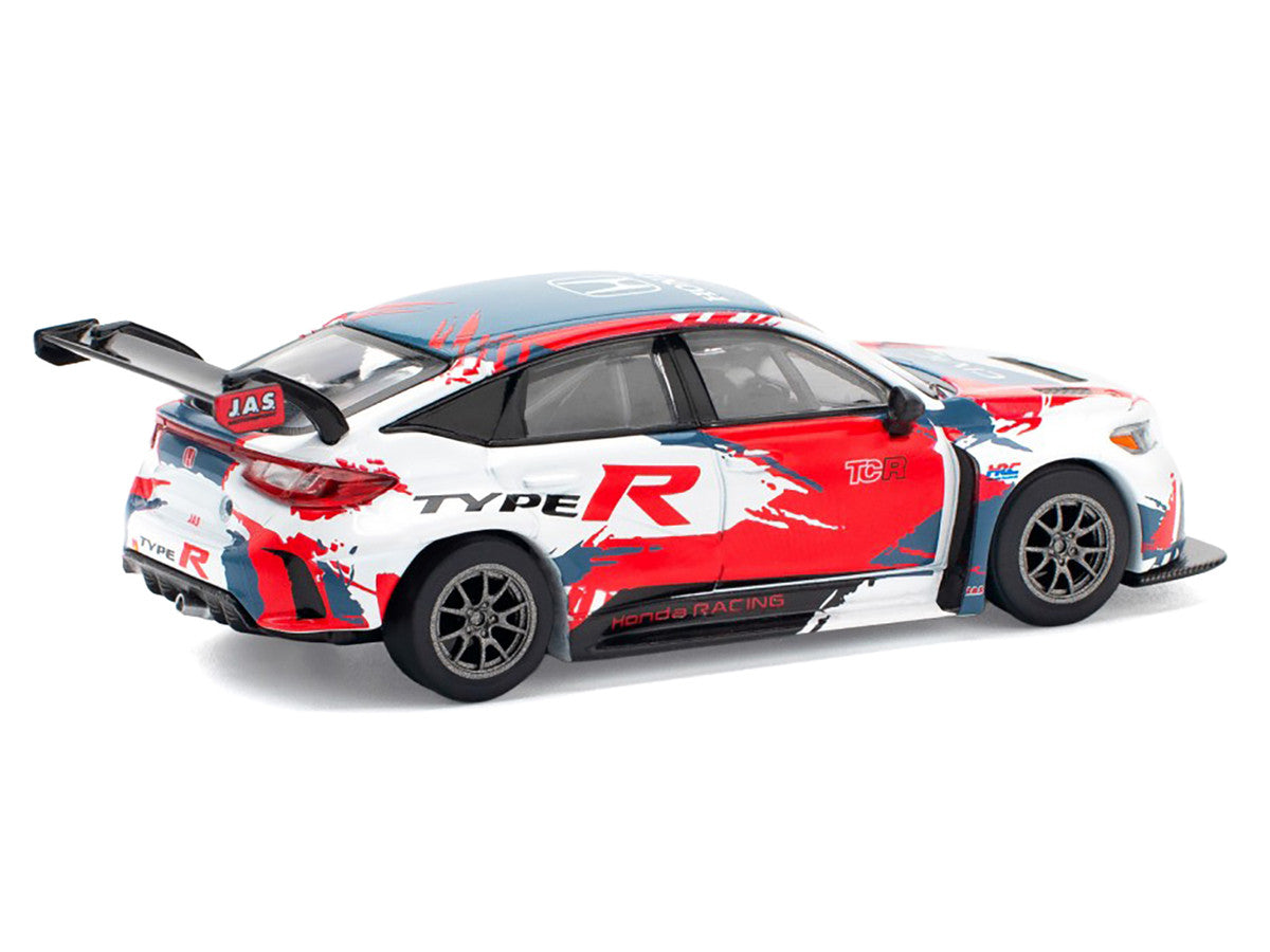 Honda Civic Type R TCR "Presentation" White with Graphics 1/64 Diecast Model Car by Pop Race by Pop Race