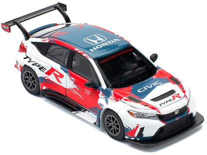 Honda Civic Type R TCR "Presentation" White with Graphics 1/64 Diecast Model Car by Pop Race by Pop Race