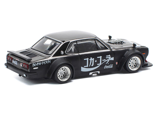 Skyline GT-R V8 Drift "Hakosuka" RHD (Right Hand Drive) "Coca-Cola" Black 1/64 Diecast Model Car by Pop Race by Pop Race