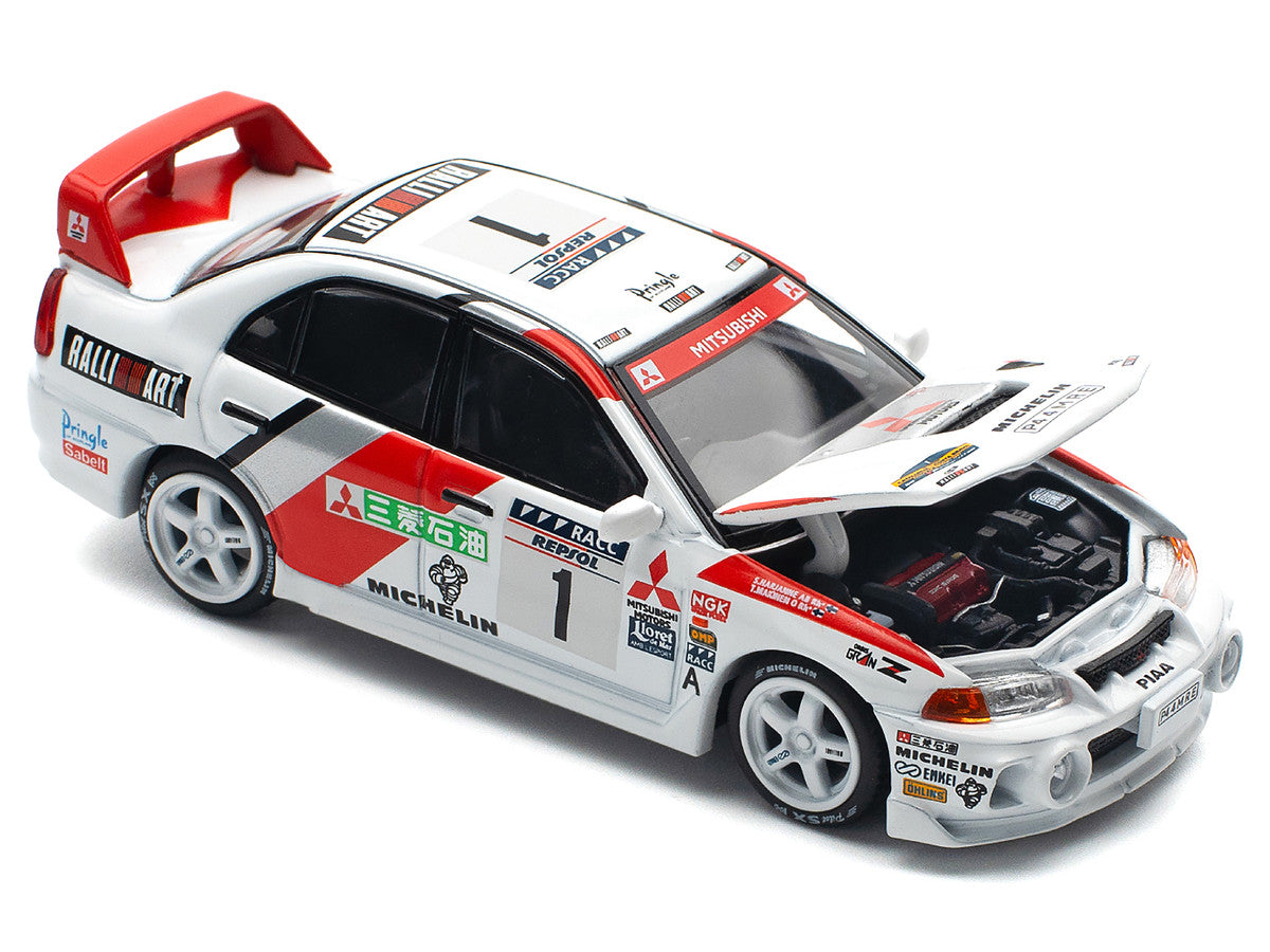 Mitsubishi Lancer Evolution IV RHD (Right Hand Drive) #1 Tommi Makinen - Seppo Harjanne Winner "Rally de Catalunya" (1997) 1/64 Diecast Model Car by Pop Race by Pop Race