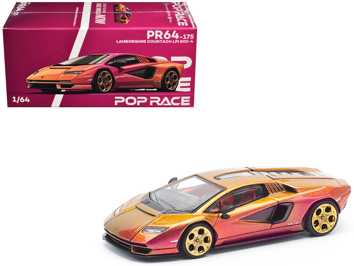 Lamborghini Countach LPI 800-4 Blu Hal Metallic 1/64 Diecast Model Car by Pop Race by Pop Race