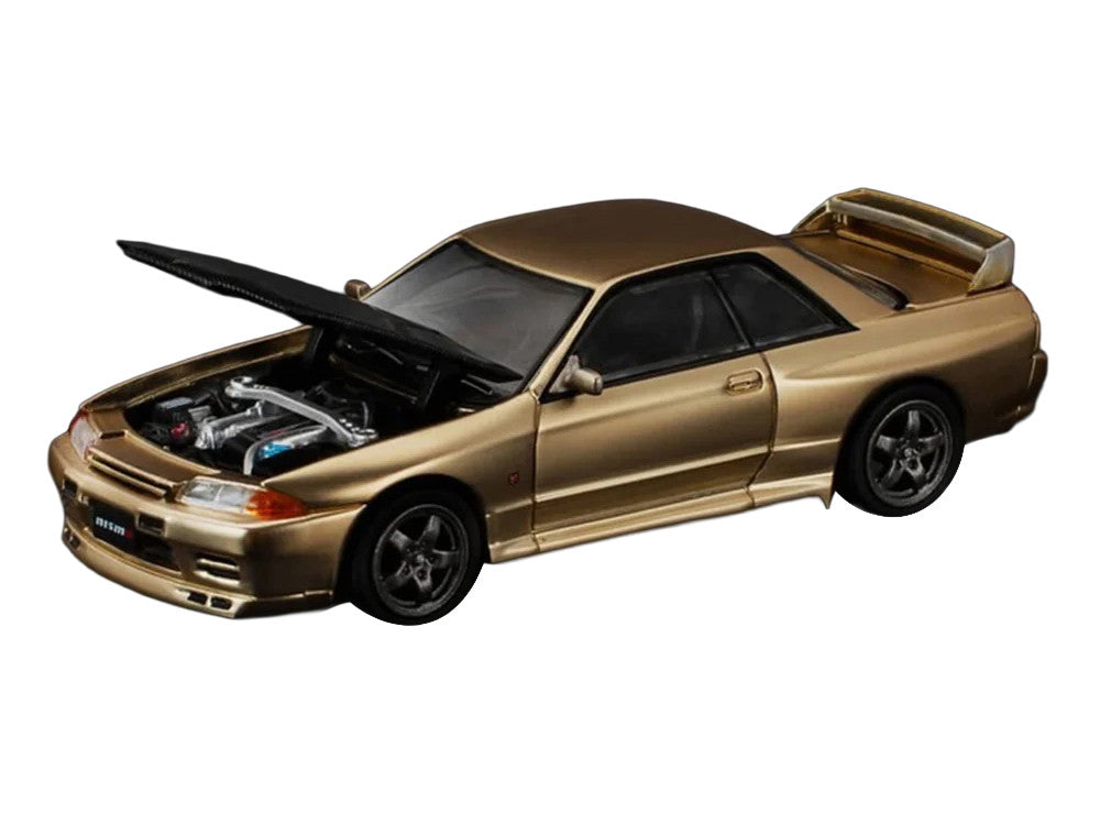 Skyline GT-R R32 RHD (Right Hand Drive) Chrome Gold with Carbon Hood "Tokyo Auto Salon 2025" 1/64 Diecast Model Car by Pop Race by Pop Race