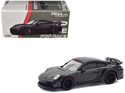 992 Stinger GTR Carbon Edition with Red Accents 1/64 Diecast Model Car by Pop Race by Pop Race