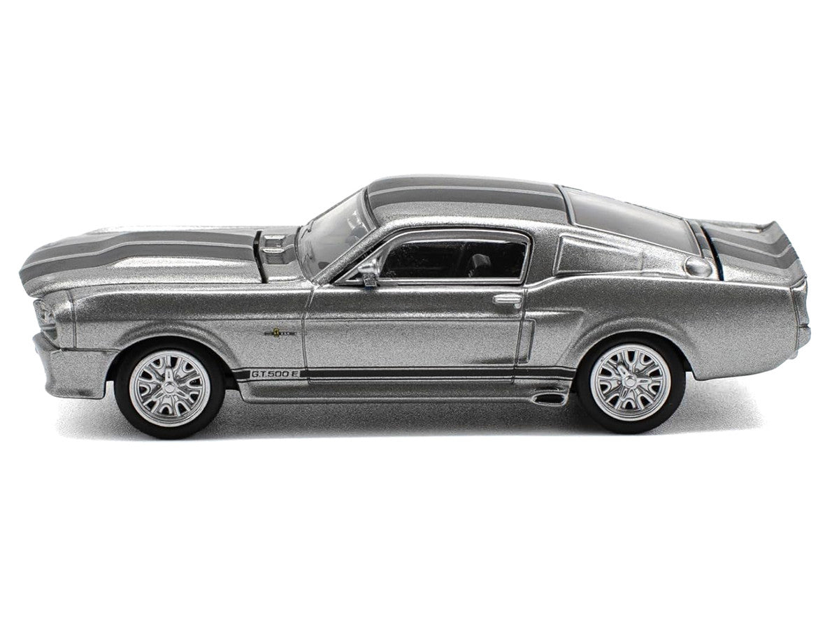 Shelby Mustang GT500 Gray Metallic with Black Stripes 1/64 Diecast Model Car by Pop Race by Pop Race