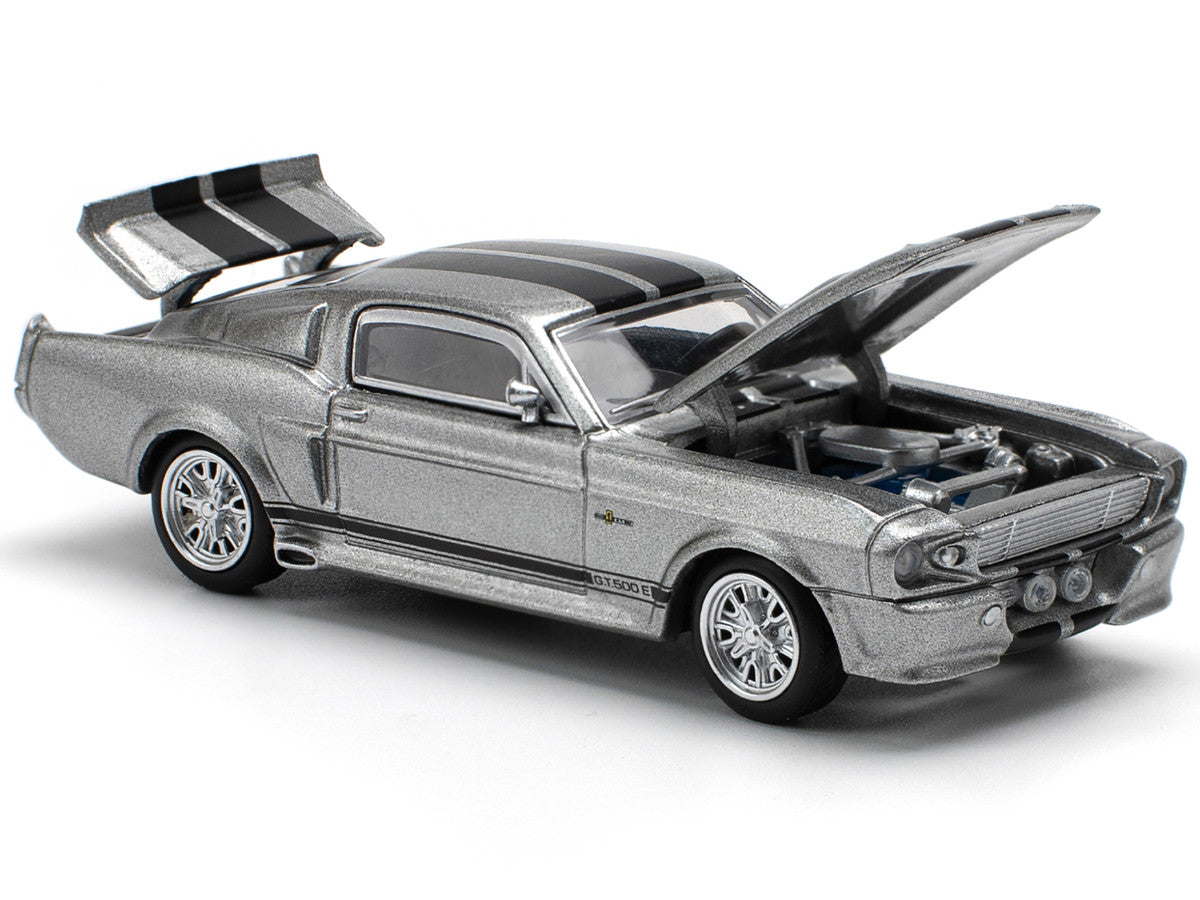 Shelby Mustang GT500 Gray Metallic with Black Stripes 1/64 Diecast Model Car by Pop Race by Pop Race