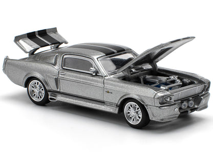 Shelby Mustang GT500 Gray Metallic with Black Stripes 1/64 Diecast Model Car by Pop Race by Pop Race