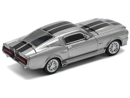 Shelby Mustang GT500 Gray Metallic with Black Stripes 1/64 Diecast Model Car by Pop Race by Pop Race