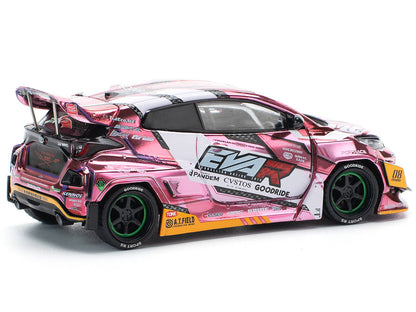 Toyota Goodride GR Yaris RHD (Right Hand Drive) "EVA RT Production Model-08" Pink Metallic with Graphics 1/64 Diecast Model Car by Pop Race by Pop Race