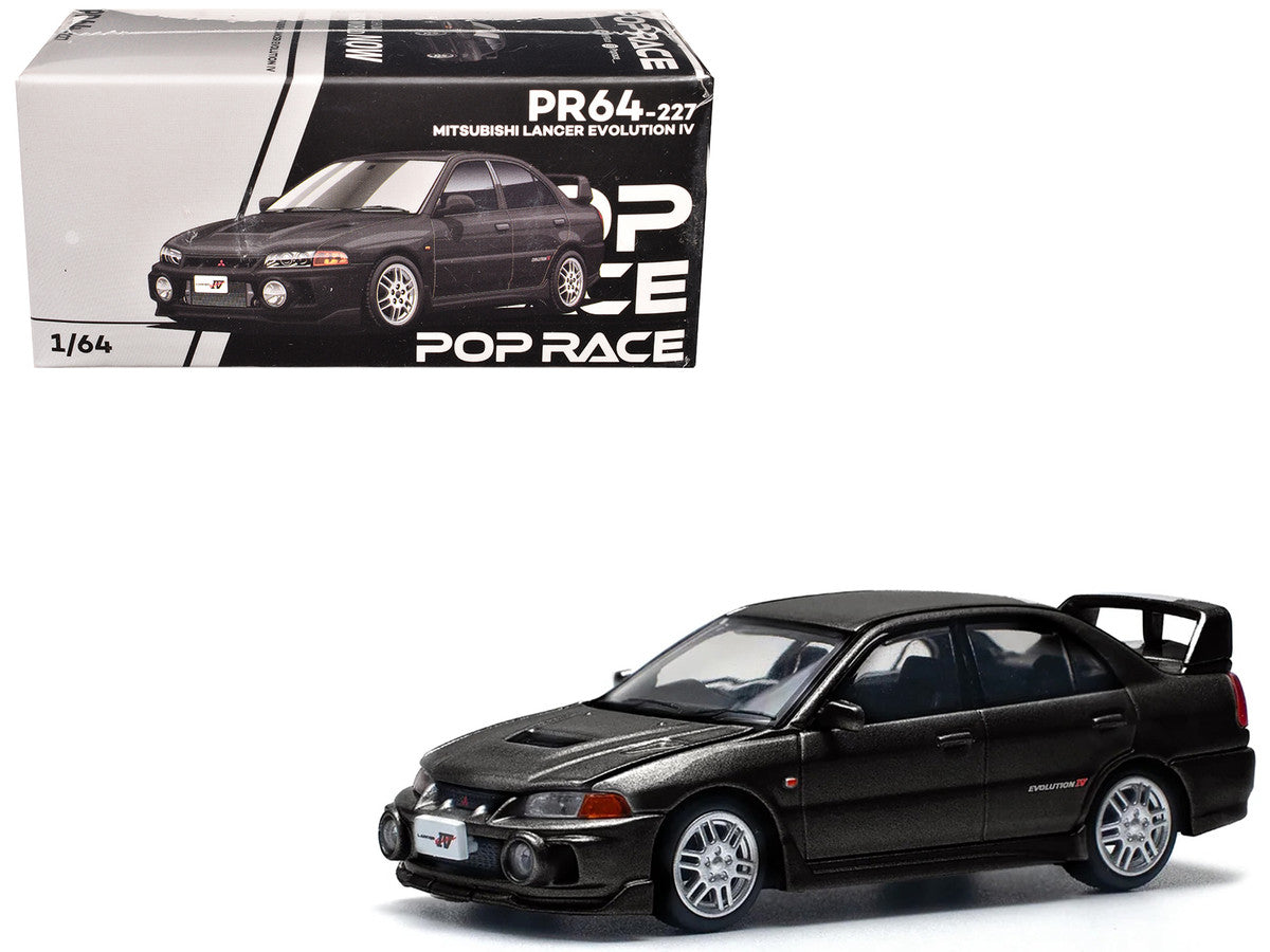 Mitsubishi Lancer Evolution IV RHD (Right Hand Drive) Pyrenees Black Pearl 1/64 Diecast Model Car by Pop Race by Pop Race