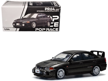 Mitsubishi Lancer Evolution IV RHD (Right Hand Drive) Pyrenees Black Pearl 1/64 Diecast Model Car by Pop Race by Pop Race