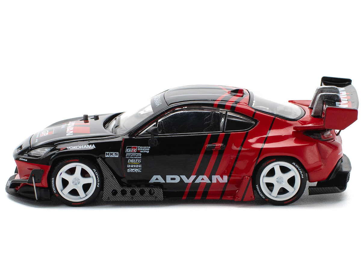 Toyota Pandem GR86 "Advan" Black and Red with Graphics 1/64 Diecast Model Car by Pop Race by Pop Race