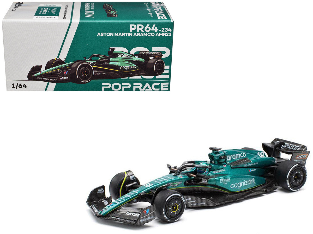 Aston Martin AMR23 #18 Lance Stroll "Formula One F1 World Championship" (2023) 1/64 Diecast Model Car by Pop Race by Pop Race