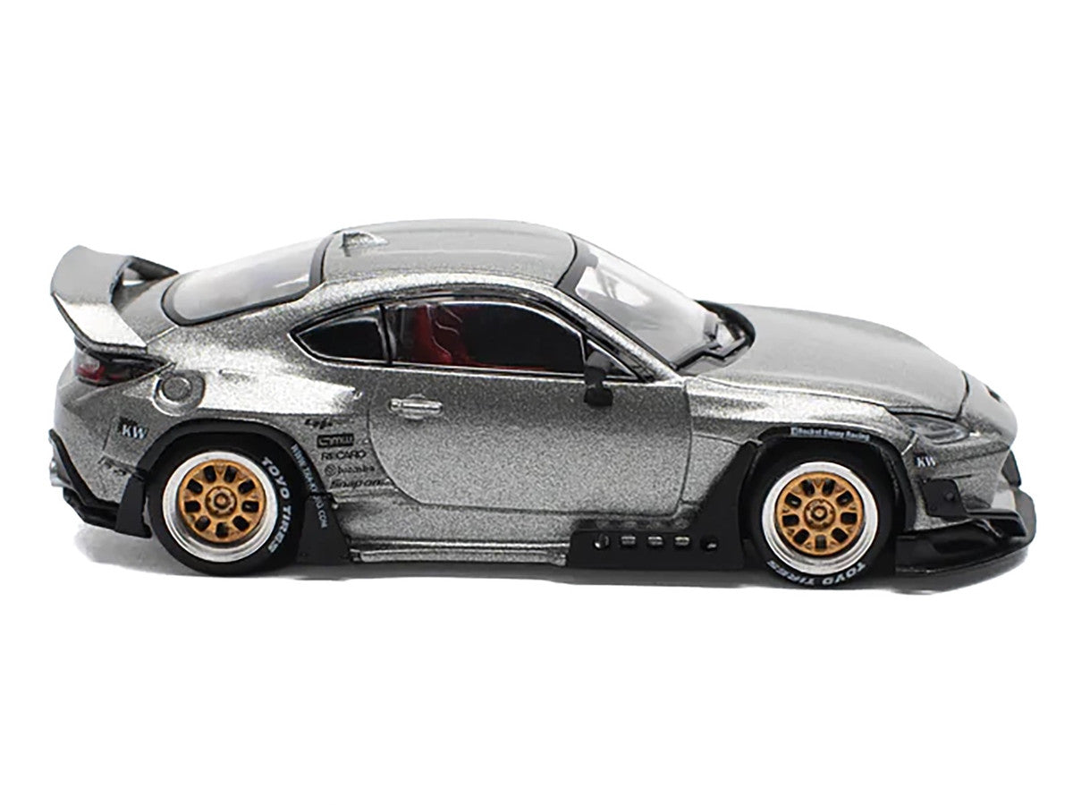 Toyota Pandem GR86 Silver Metallic 1/64 Diecast Model Car by Pop Race by Pop Race