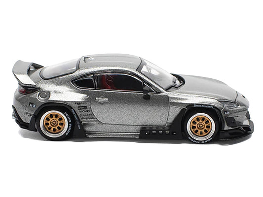 Toyota Pandem GR86 Silver Metallic 1/64 Diecast Model Car by Pop Race by Pop Race