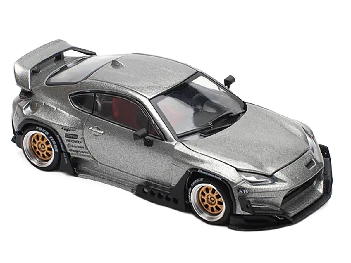 Toyota Pandem GR86 Silver Metallic 1/64 Diecast Model Car by Pop Race by Pop Race