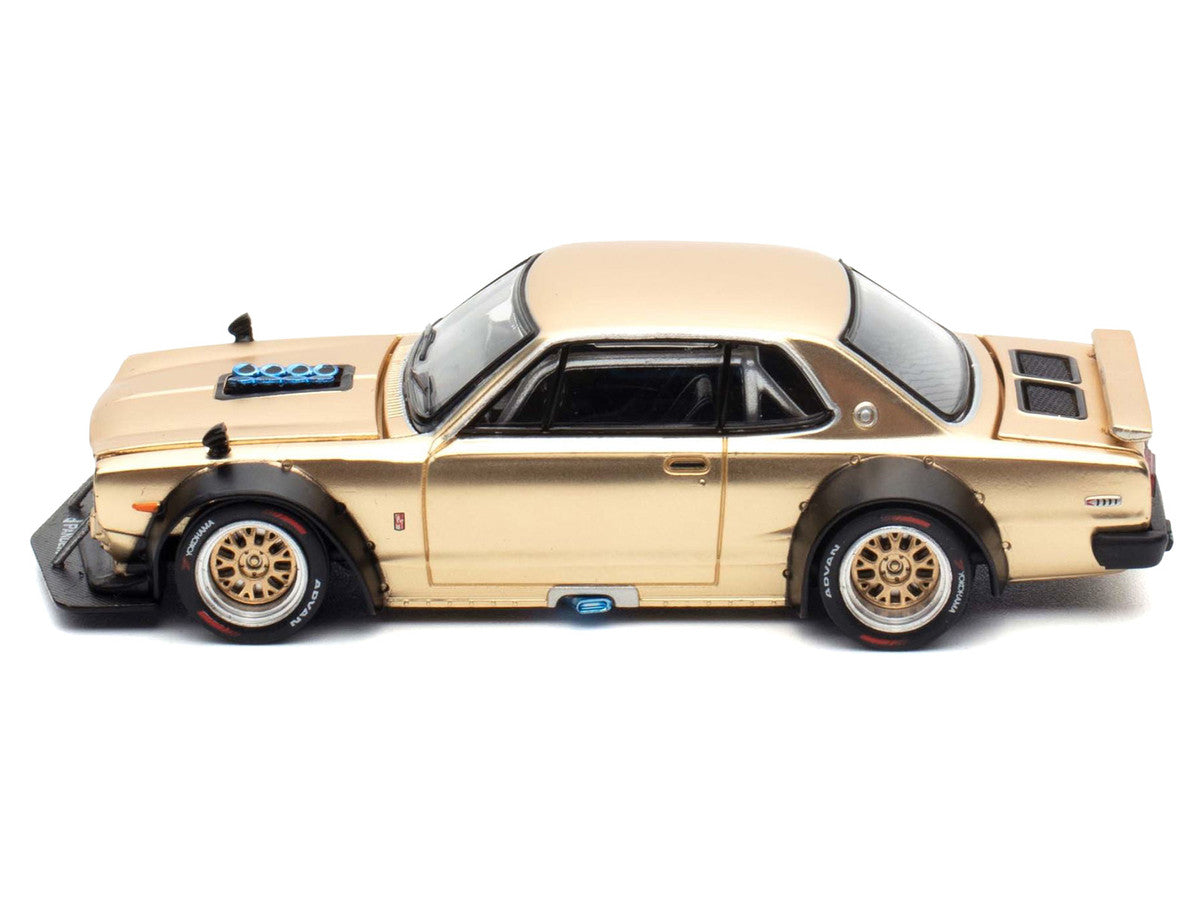 Skyline GT-R V8 Drift "Hakosuka" RHD (Right Hand Drive) Gold Metallic 1/64 Diecast Model Car by Pop Race by Pop Race