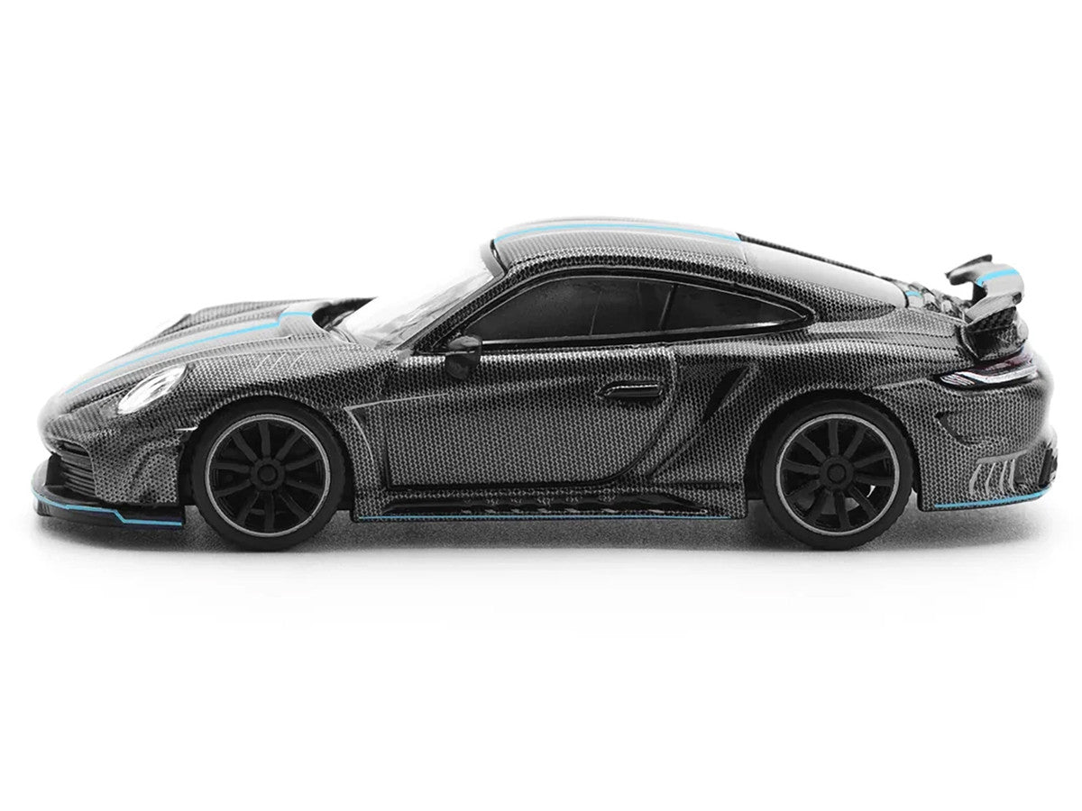 992 Stinger GTR Carbon Edition with Blue Stripe 1/64 Diecast Model Car by Pop Race by Pop Race