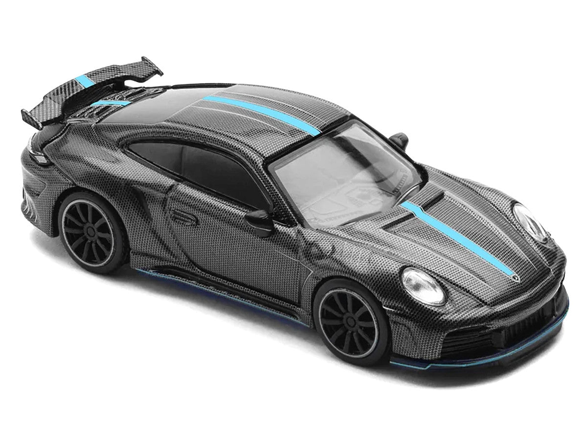 992 Stinger GTR Carbon Edition with Blue Stripe 1/64 Diecast Model Car by Pop Race by Pop Race