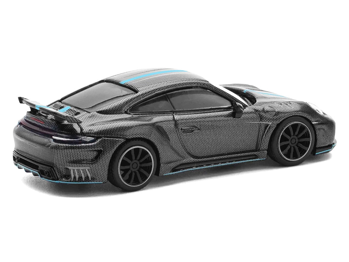 992 Stinger GTR Carbon Edition with Blue Stripe 1/64 Diecast Model Car by Pop Race by Pop Race