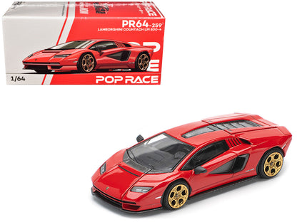 Lamborghini Countach LPI 800-4 Red with Carbon Accents 1/64 Diecast Model Car by Pop Race by Pop Race