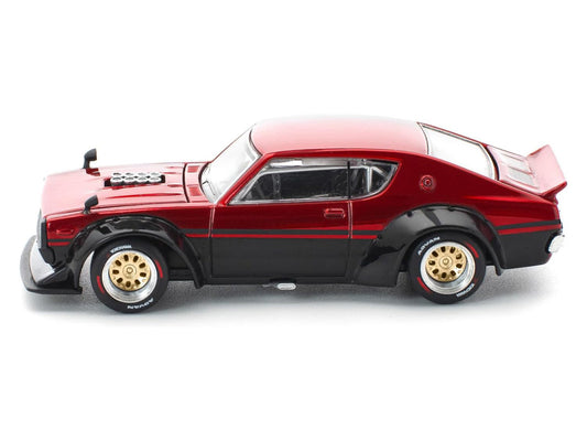 Skyline KPGC110 "Kenmeri" RHD (Right Hand Drive) Red Metallic and Black 1/64 Diecast Model Car by Pop Race by Pop Race