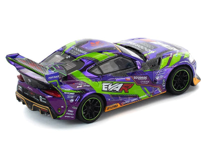Toyota Pandem GR Supra RHD (Right Hand Drive) "EVA RT Test Type-01 GoodRide" Purple Metallic with Graphics 1/64 Diecast Model Car by Pop Race by Pop Race