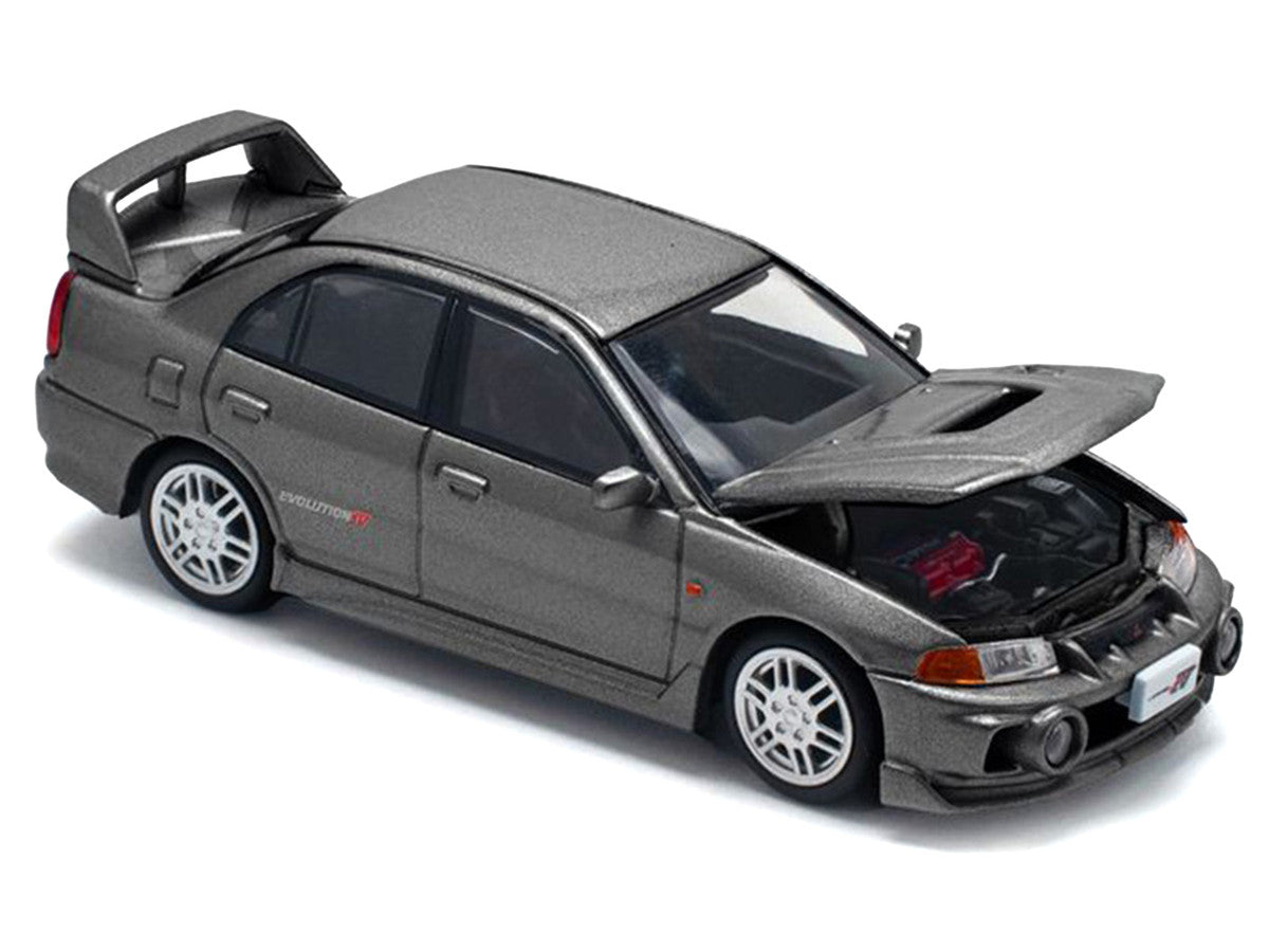 Mitsubishi Lancer Evolution IV RHD (Right Hand Drive) Dark Gray Metallic 1/64 Diecast Model Car by Pop Race by Pop Race