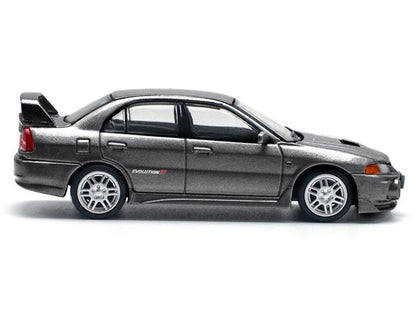 Mitsubishi Lancer Evolution IV RHD (Right Hand Drive) Dark Gray Metallic 1/64 Diecast Model Car by Pop Race by Pop Race
