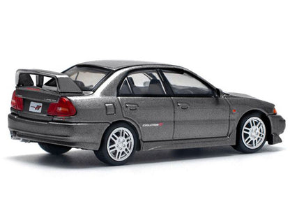 Mitsubishi Lancer Evolution IV RHD (Right Hand Drive) Dark Gray Metallic 1/64 Diecast Model Car by Pop Race by Pop Race