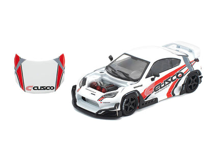 Toyota Pandem GR86 "Cusco" White with Racing Graphics 1/64 Diecast Model Car by Pop Race by Pop Race