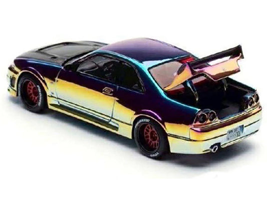 Skyline GT-R (R33) RHD (Right Hand Drive) Chameleon Chrome with Carbon Hood "APA XPO 2025 Exclusive" 1/64 Diecast Model Car by Pop Race by Pop Race